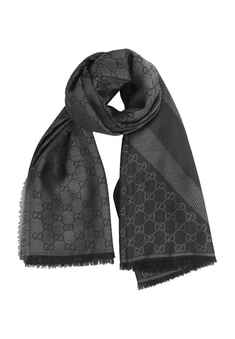 gucci logo scarf grey|gucci signature scarf.